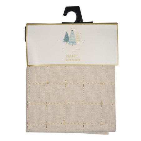 Nappe a carreaux beige/ broderie