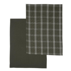 Lot de 2 torchons noir carreaux