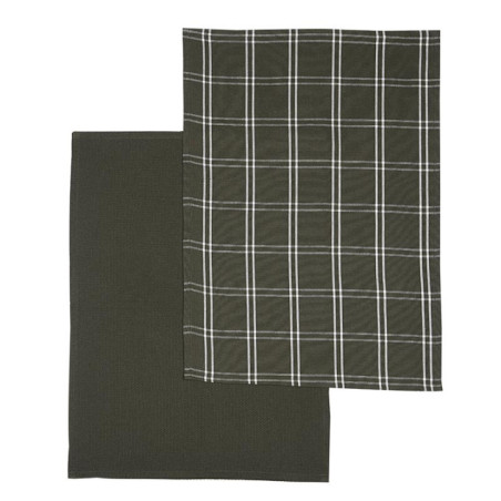 Lot de 2 torchons noir carreaux