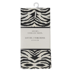 Lot de deux torchons zebre