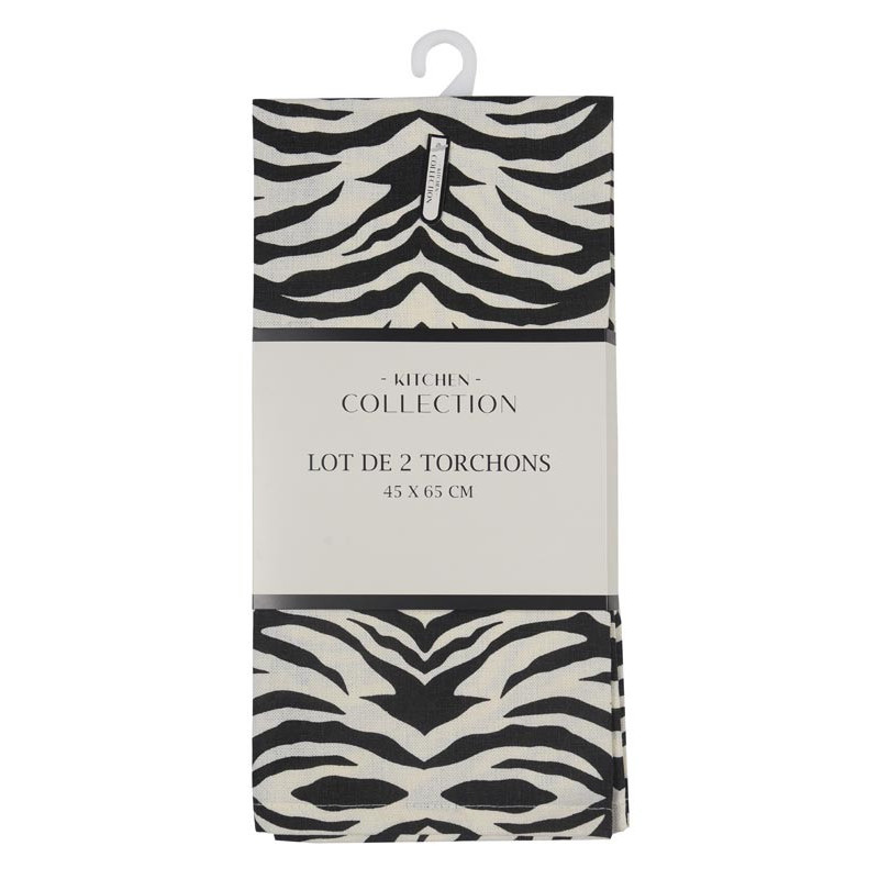 Lot de deux torchons zebre