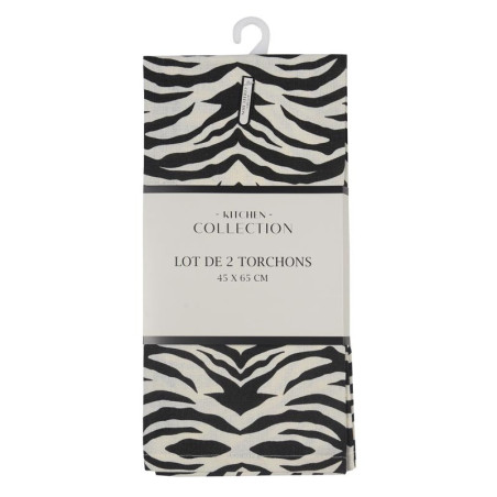 Lot de deux torchons zebre