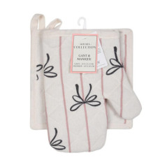 Gant et manique raye/noeud