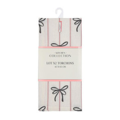 Lot de 2 tochons raye avec noeud