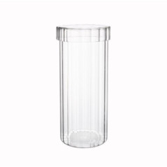 Bocal en verre strie & couvercle