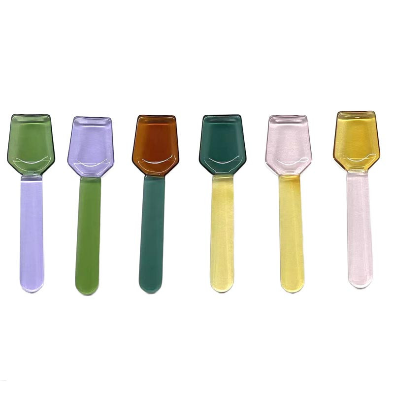 Lot de 6 cuillere verre colore
