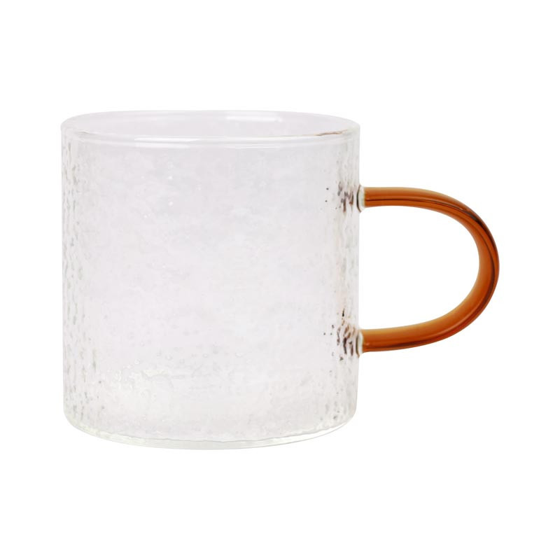 Tasse en verre martele orange
