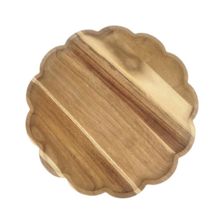 Plateau forme de fleur en acacia