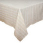 Nappe rayee beige et blanc
