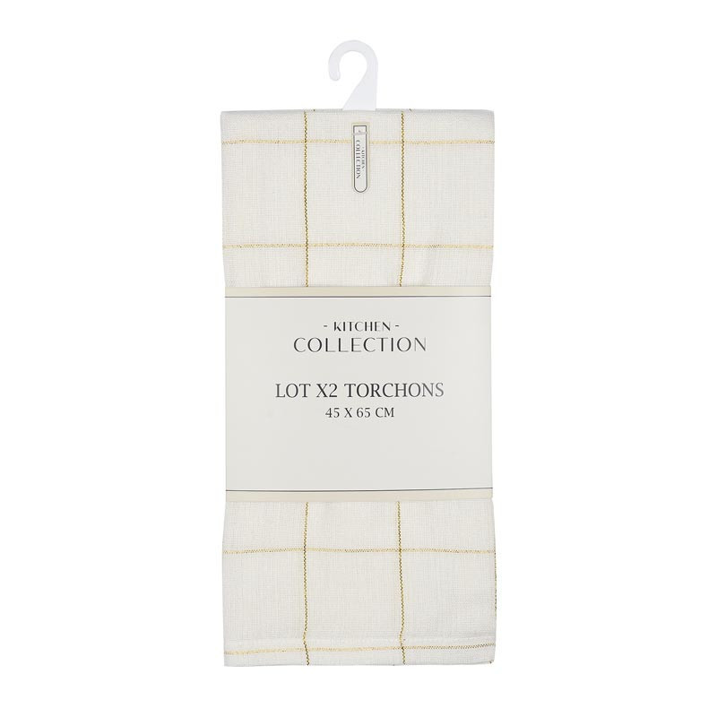 Lot de 2 torchons carreaux