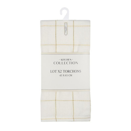 Lot de 2 torchons carreaux