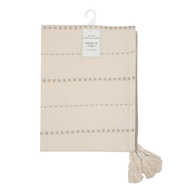 Chemin de table creme et taupe