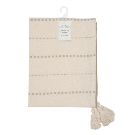 Chemin de table creme et taupe