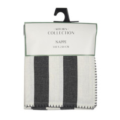 Nappe rayee noir et blanc