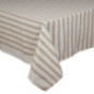 Nappe rayee motifs blanc/ marron