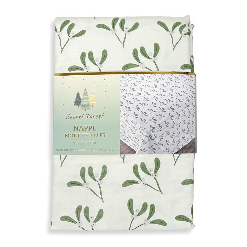 Nappe imprime feuillage 132x230
