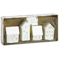 Lot de 4 maisons ceramique