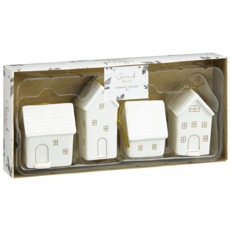 Lot de 4 maisons ceramique