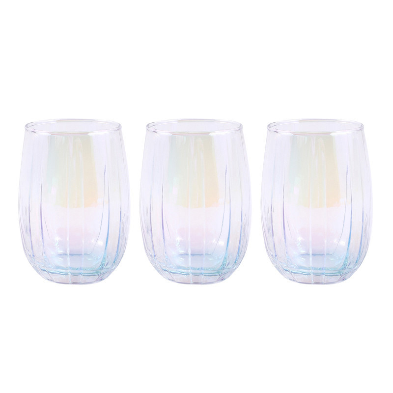 Lot de 3 verres bas irrise 380ml