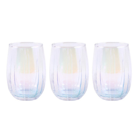 Lot de 3 verres bas irrise 380ml