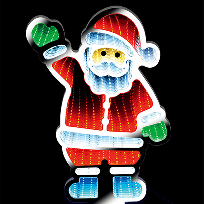 Miroir infini led pere noel
