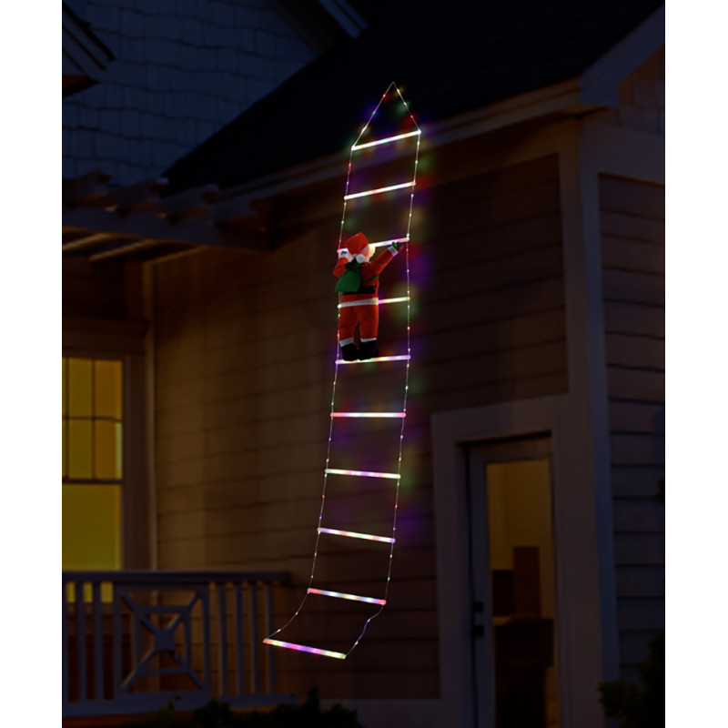 Echelle avec pere noel led 2.9m