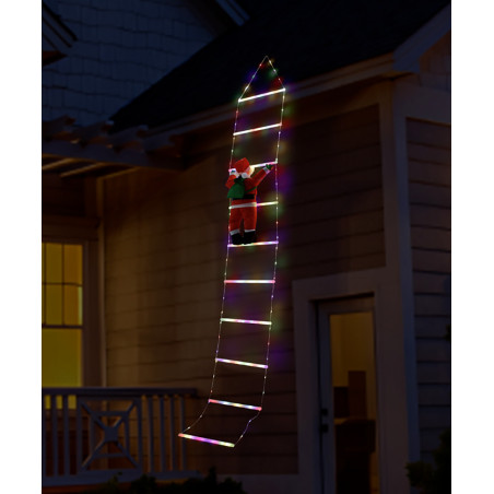 Echelle avec pere noel led 2.9m