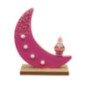 Lune rose avec pere noel led