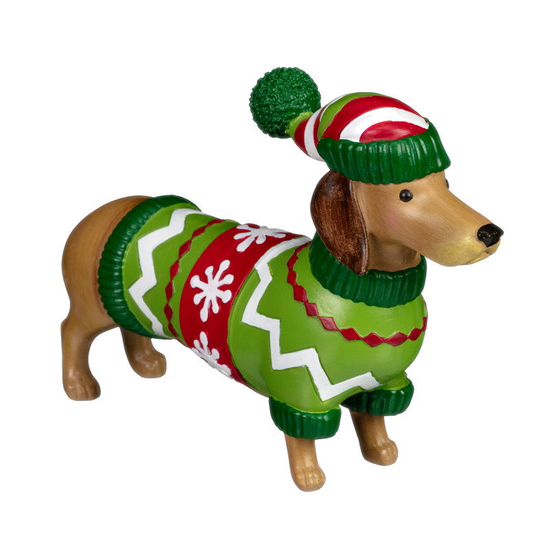 Chiens en noel h13cm