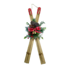 Skis en bois de 80cm avec feuill