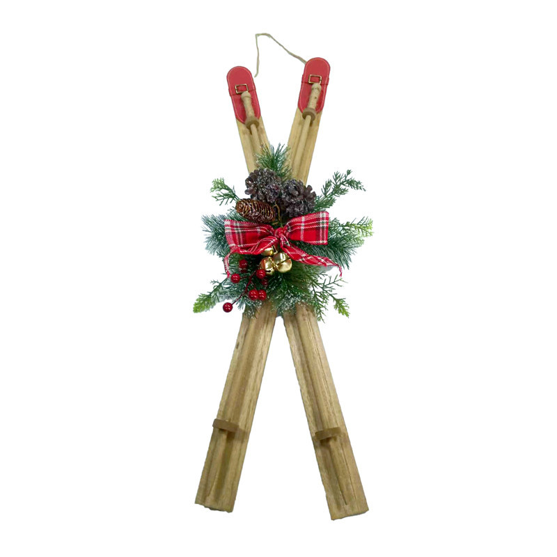 Skis en bois de 80cm avec feuill