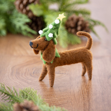 Chiens en noel a suspendre
