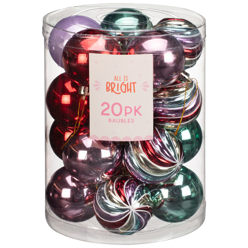 Pack de 20 boules 60mm multi cou