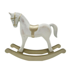 Cheval a bascule blanc h18cm