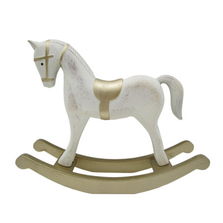 Cheval a bascule blanc h18cm