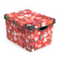 Boite decoree de noel 17l rouge