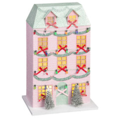 Village carton rose noel led h27