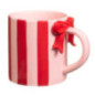 Mug rose et rouge cotele noeud