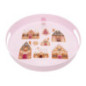 Plateau rose motif noel d26cm