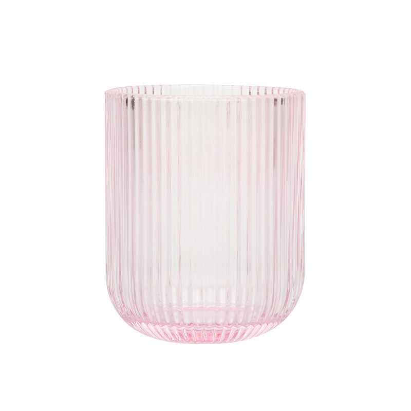 Lot de 4 verres bas rose strie
