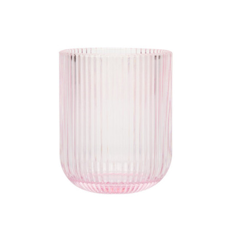 Lot de 4 verres bas rose strie