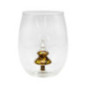Verre bas avec figurine sapin 3d