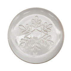 Assiette dessert blanche flocon