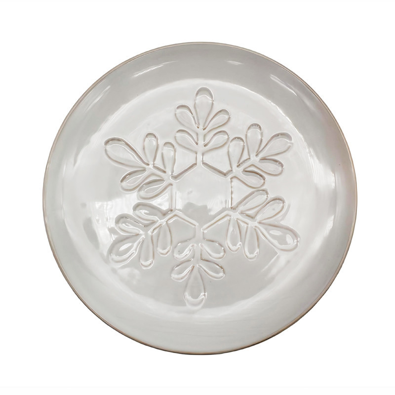 Assiette dessert blanche flocon