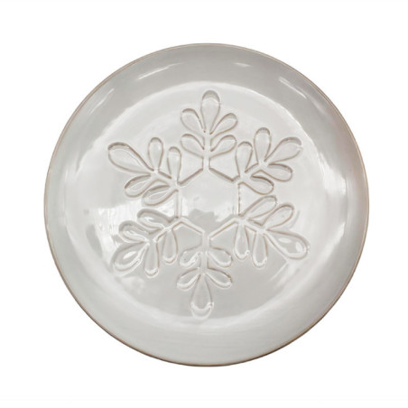 Assiette dessert blanche flocon