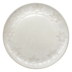 Assiette plate blanche flocon