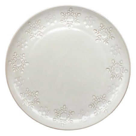 Assiette plate blanche flocon