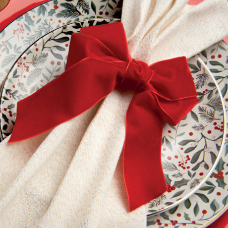 4 ronds de serviette noeud rouge