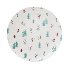 Assiette plate motif ski d26.5cm