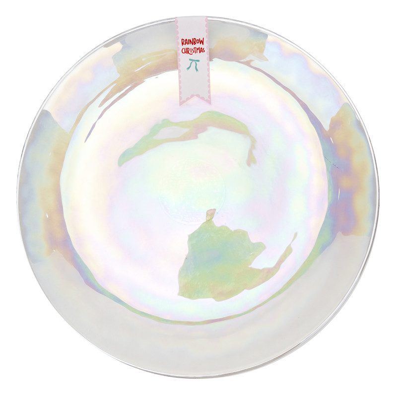 Assiette plate en verre irrise